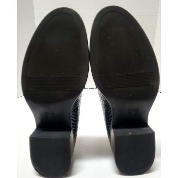 Naturalizer Pascal Shoes 8M Green Snakeskin Embossed Round Toe Buckle Bit Heels - Picture 12 of 16